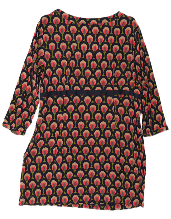 Boden Femme Robe trapèze à manches 3/4 UK 18 XL Multicolore Géométrique