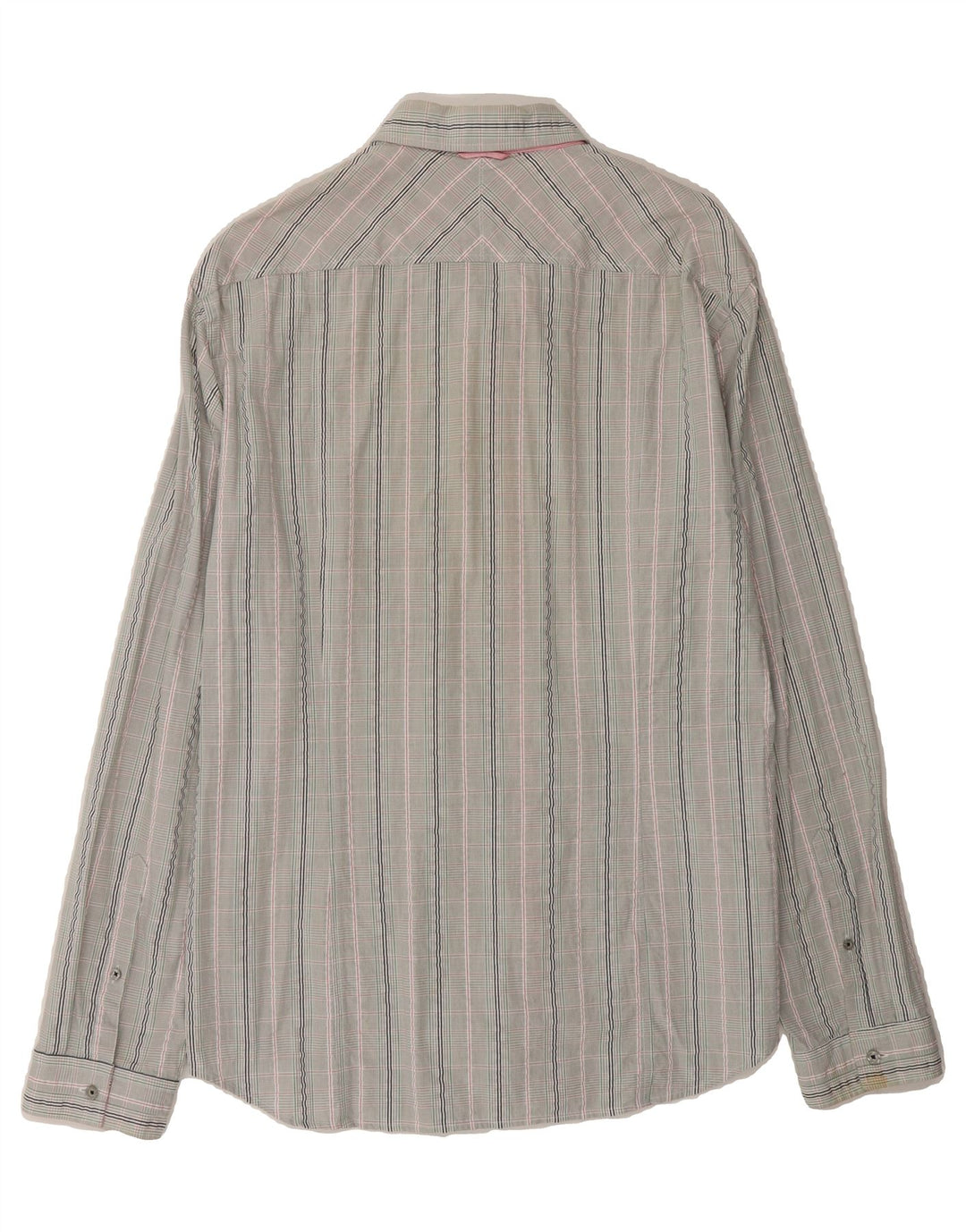 HUGO BOSS Mens Shirt Large Grey Check Cotton Vintage Hugo Boss and Second-Hand Hugo Boss from Messina Hembry 