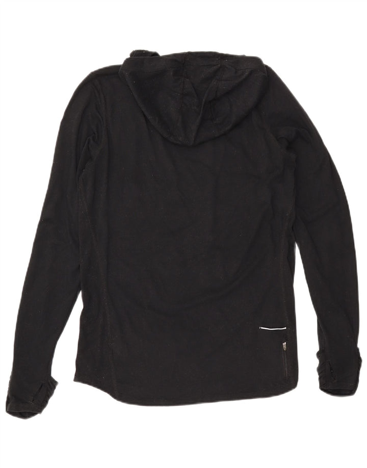 NIKE Γυναικεία κουκούλα Dri Fit Μακρυμάνικο UK 14 Μεσαίο Μαύρο Πολυεστέρας