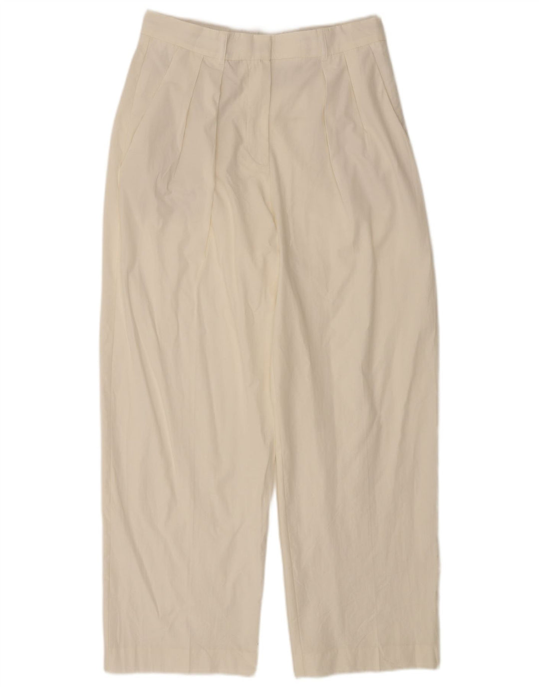 Zara Womens Pegged Chino Trousers Medium W28 L29 White Lyocell