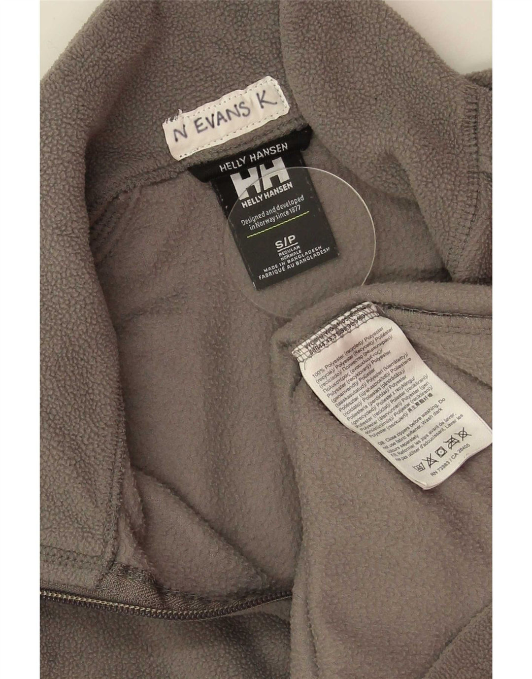 Maglione in pile da uomo con collo con zip Helly Hansen piccolo poliestere grigio