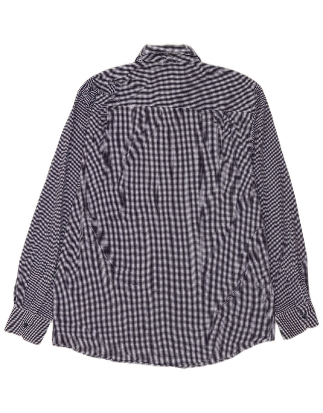Pierre Cardin Mens Regular Fit Shirt XL Navy Blue Gingham Polyester