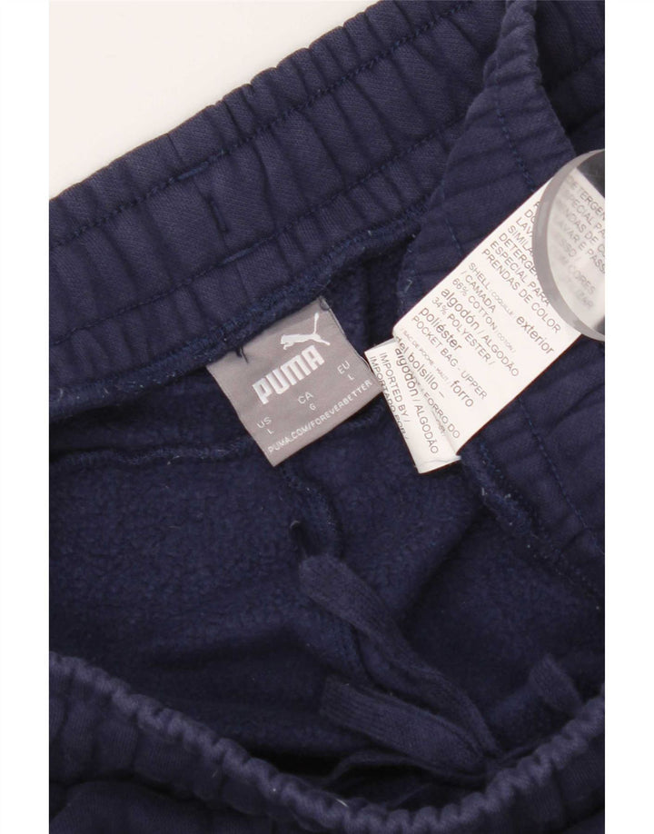 Puma Mens Tracksuit Trousers Large Navy Blue Cotton