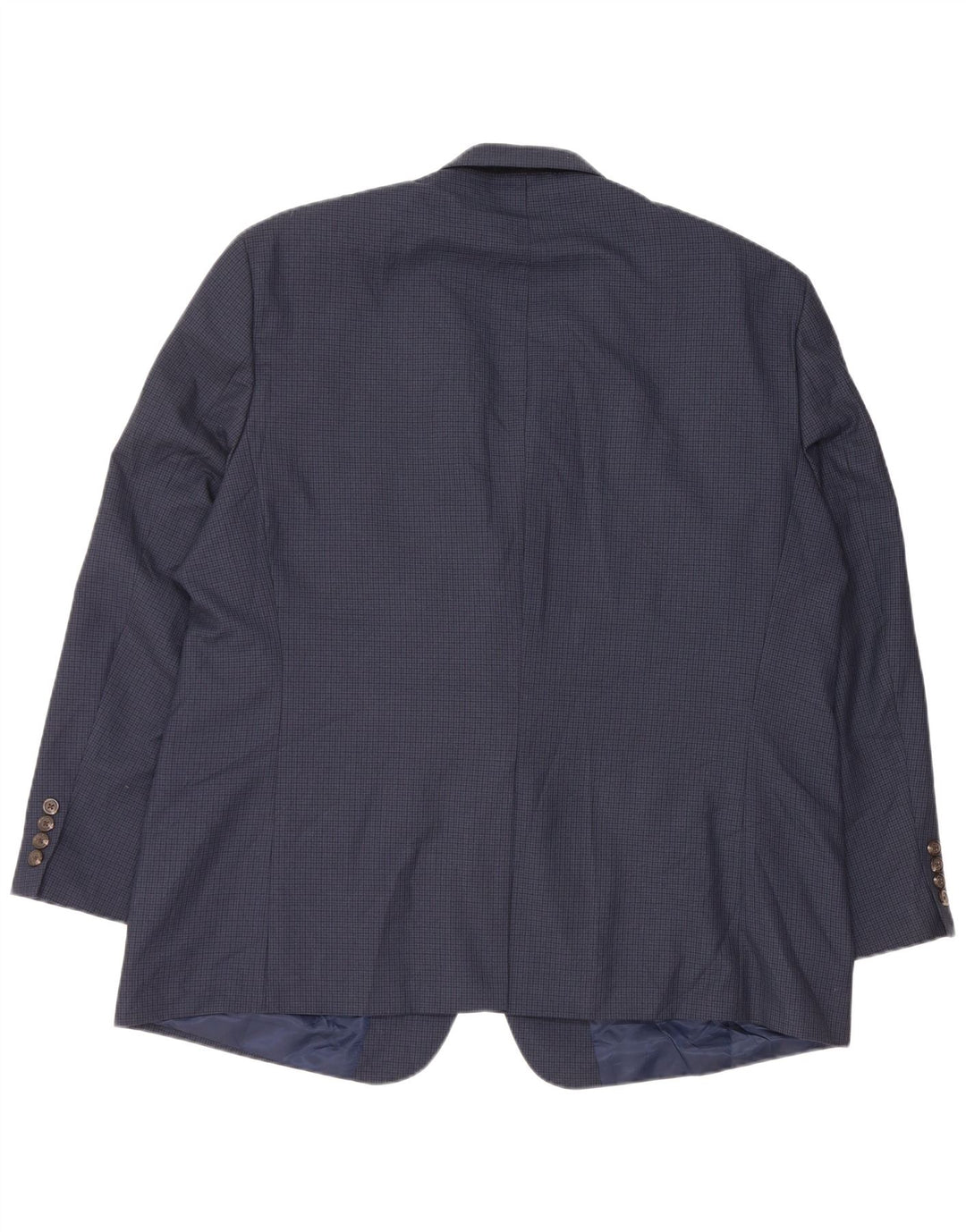 Chaps Mens Blazer Jacket EU 50 Large Navy Blue Houndstooth Polyester