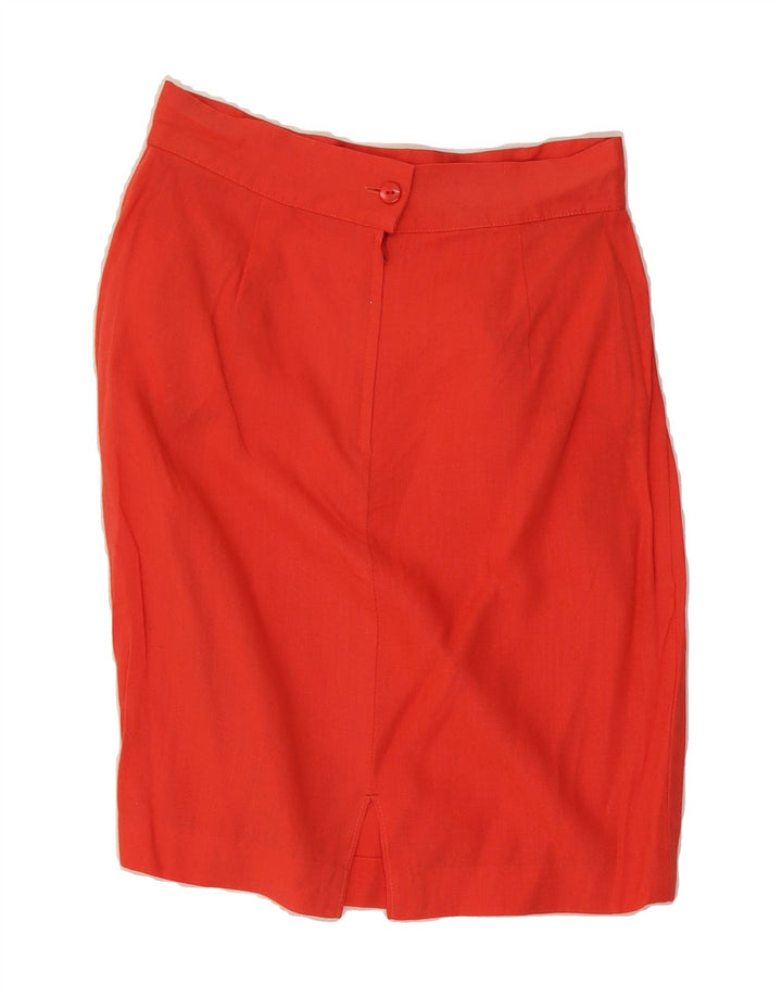 SARA GLENZER Womens Pencil Skirt UK 12 Medium W28  Orange Vintage Sara Glenzer and Second-Hand Sara Glenzer from Messina Hembry 