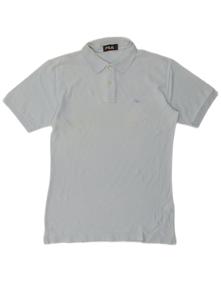 FILA Mens Polo Shirt IT 50 Medium Blue Cotton