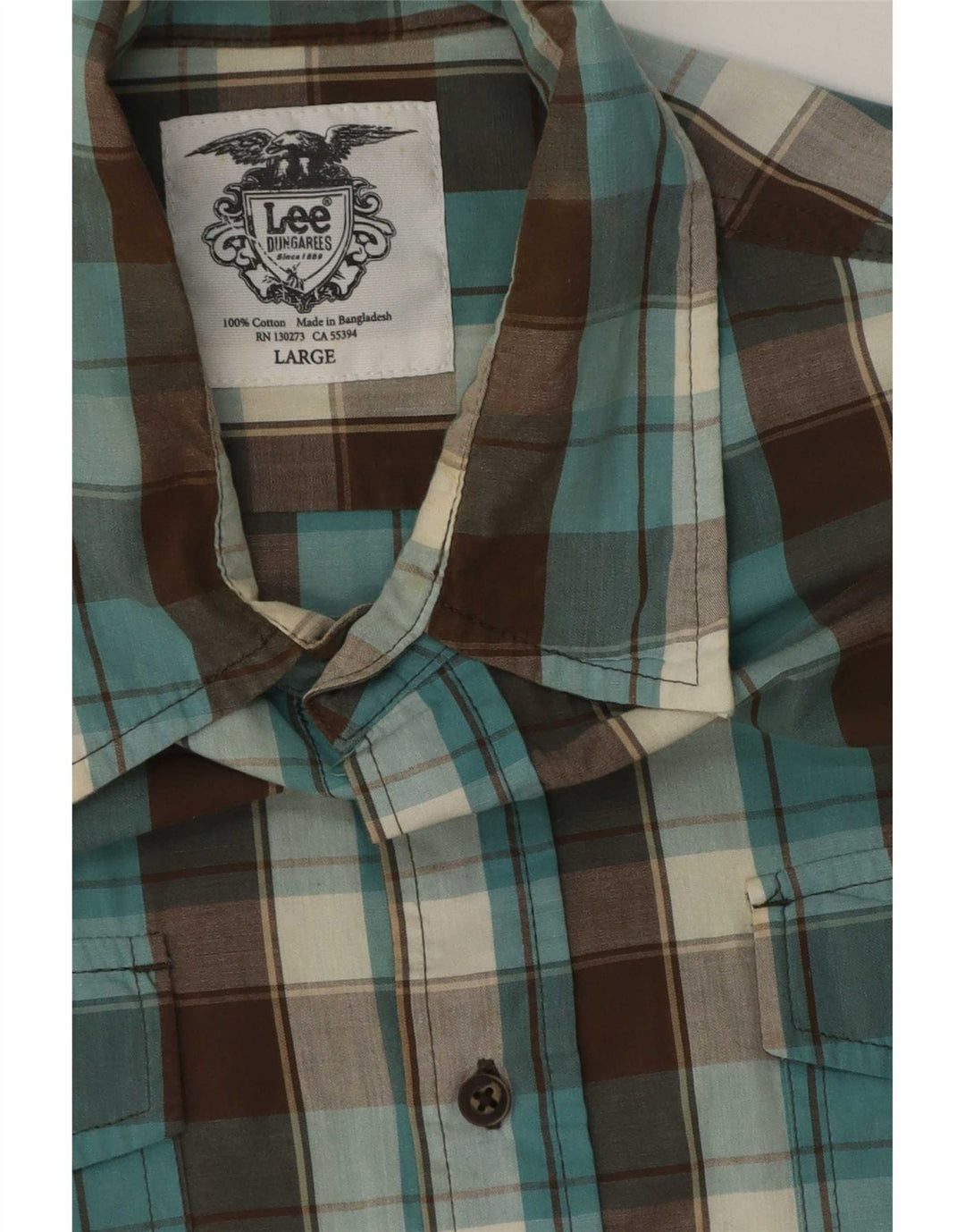 Camicia da uomo Lee in cotone a quadri grandi blu