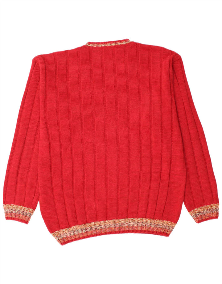Dardano Herre V-hals sweater 2XL rød uld
