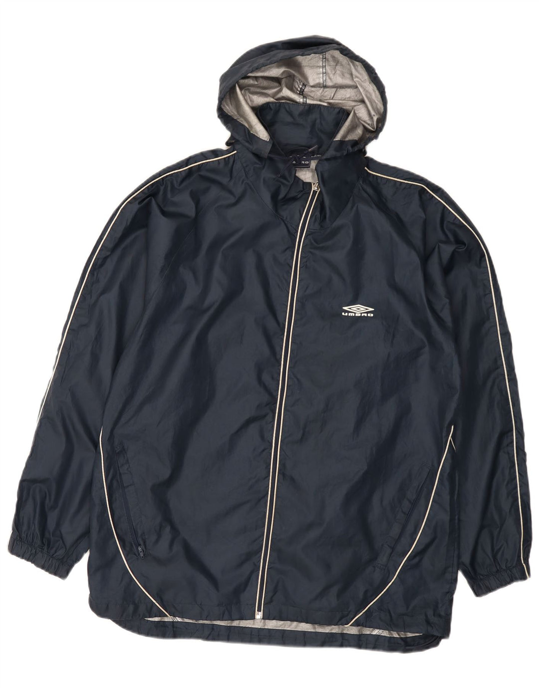 Umbro Chaqueta impermeable con capucha gráfica para hombre UK 38 Medium Azul marino Poliéster