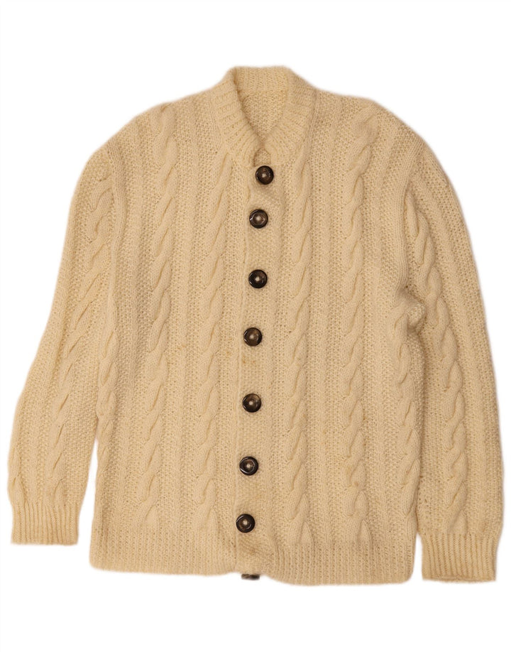 Vintage Herren Cardigan Pullover Small Off White