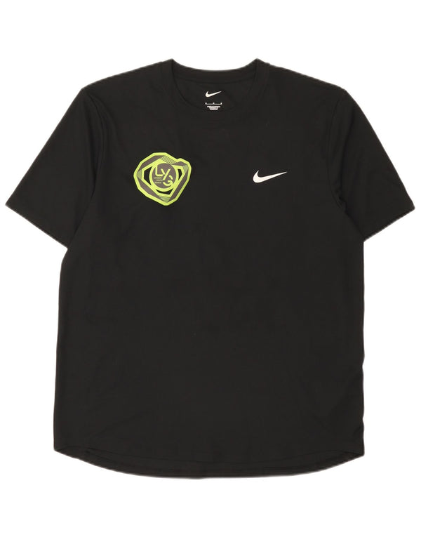 Nike Mens Graphic T-Shirt Top Medium Black Polyester