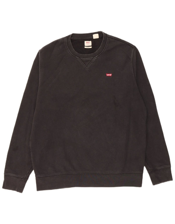 Levi's Mens Standard Fit Sweatshirt Jumper Medium Black Cotton