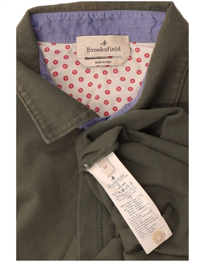 Brooksfield Mens Polo Shirt IT 52 Large Khaki Cotton
