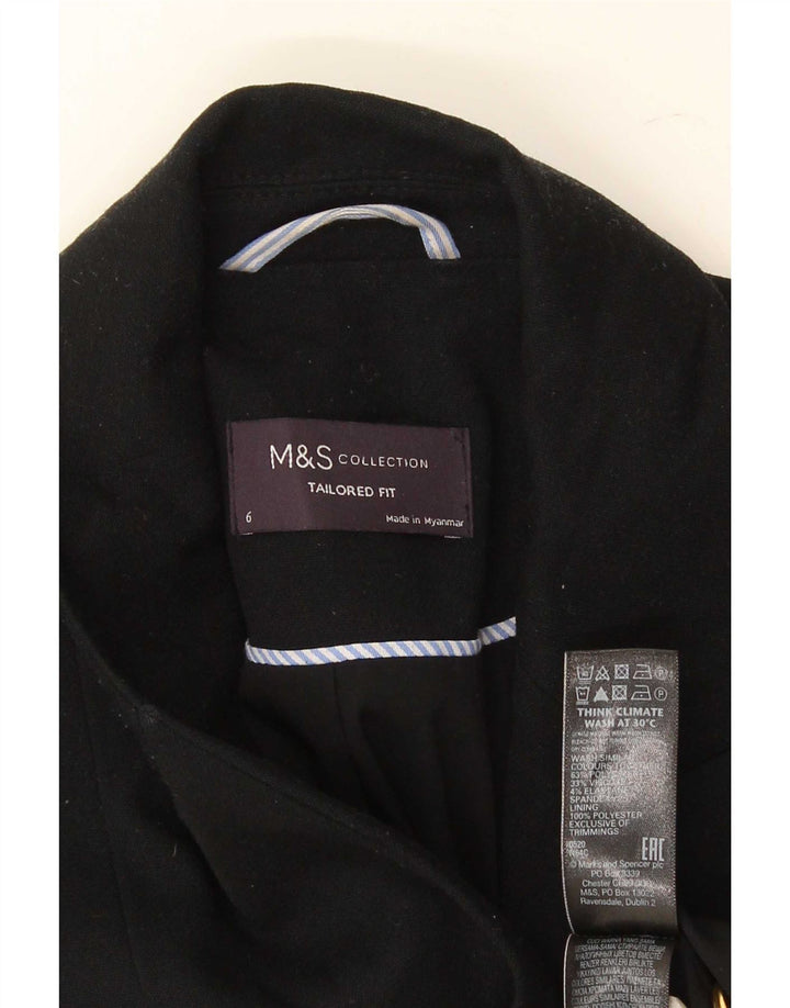 Marks & Spencer Damen Tailored Fit Blazer Jacke UK 6 XS Schwarz