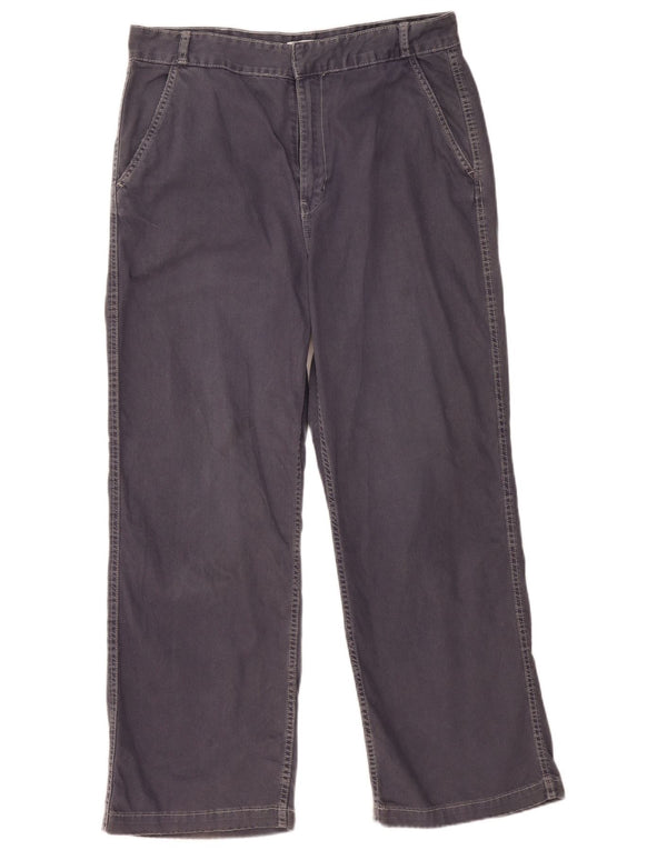 Zara Pantalón chino recto para mujer EU 42 Large W32 L29 Azul marino