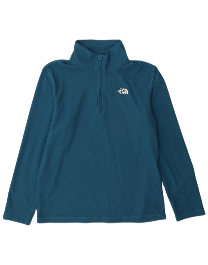 The North Face mænds lynlås hals fleece jumper stor blå polyester