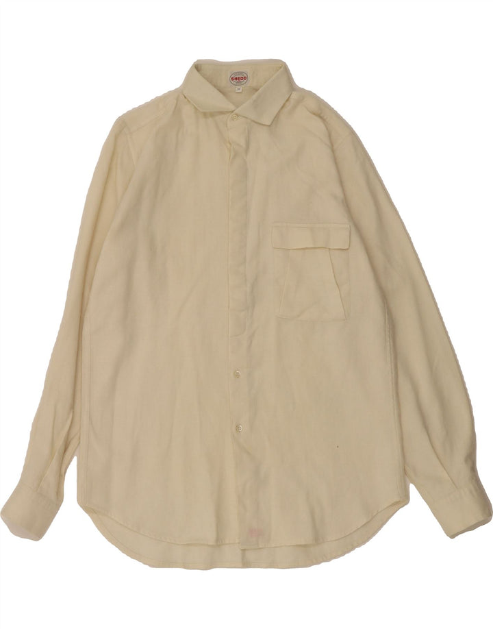 VINTAGE Mens Shirt Medium Off White Vintage Vintage and Second-Hand Vintage from Messina Hembry 
