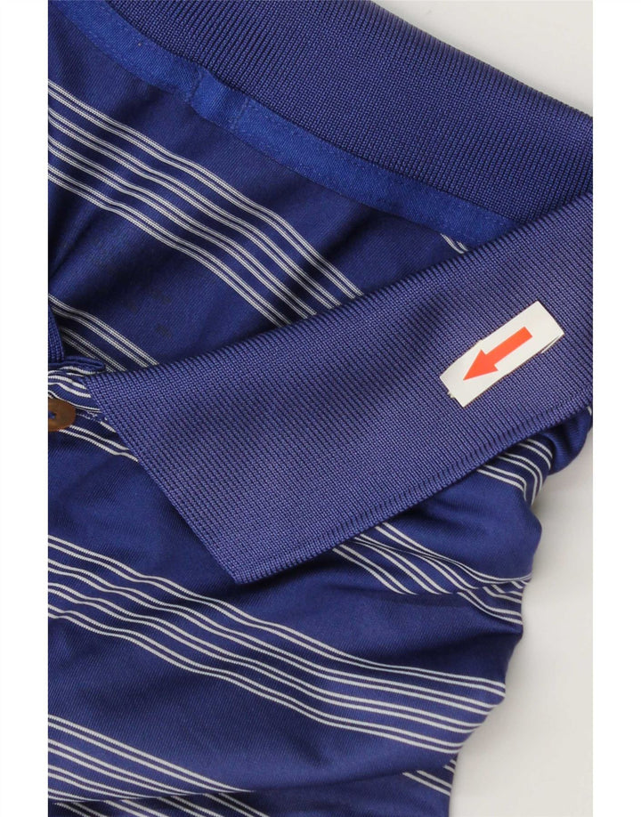 Nike Mens Polo Shirt 2XL Navy Blue Striped Polyester