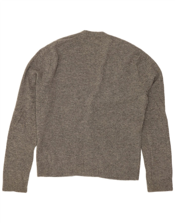 Penguin Cardigan Pull Homme Gris Moyen Laine d'Agneau