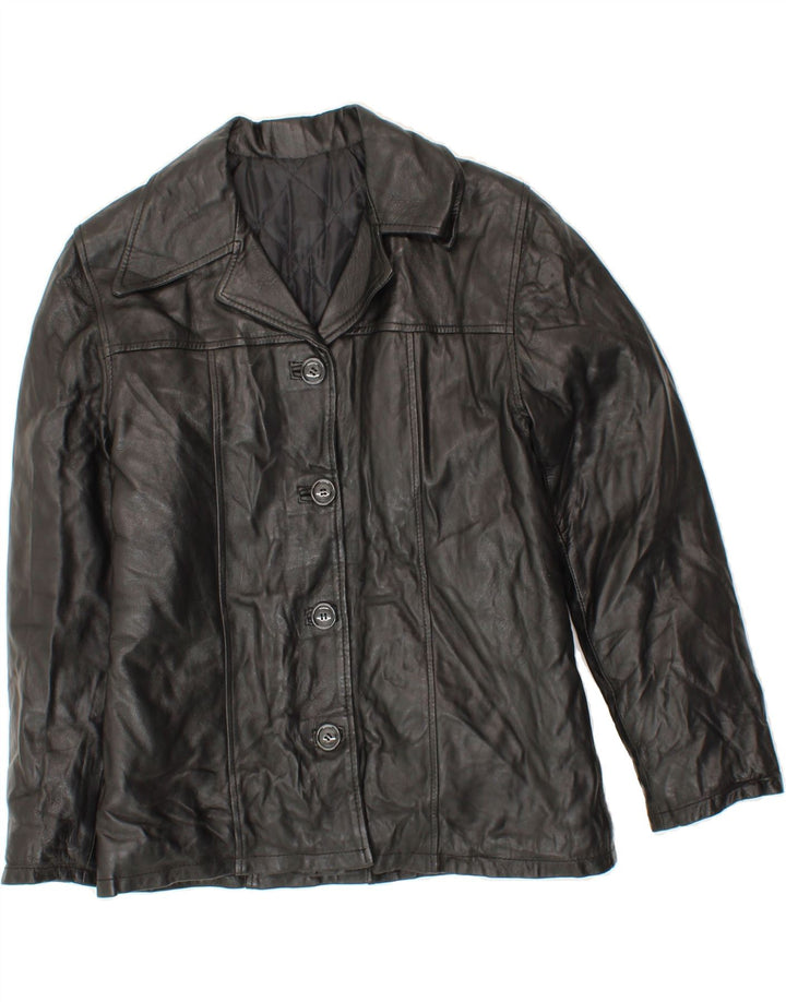VINTAGE Womens Leather Jacket US 8 Medium Black Vintage Vintage and Second-Hand Vintage from Messina Hembry 