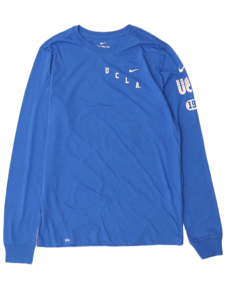 Nike Top grafico da uomo a maniche lunghe in cotone blu medio