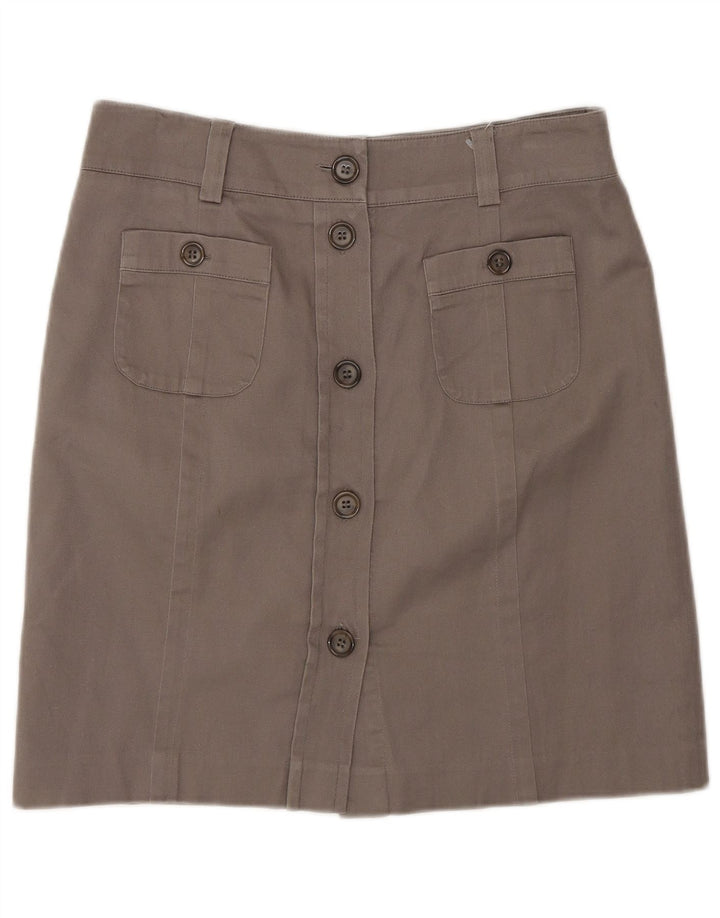 Oasis Womens Regular Midi Skirt US 10 Large W30 Brown Cotton