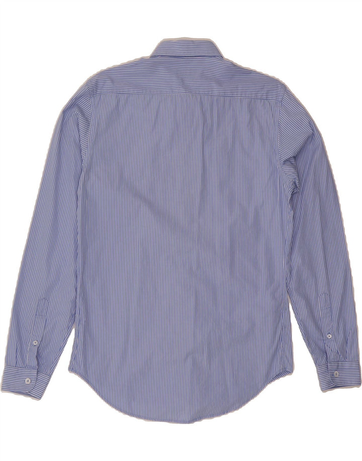 ZARA Mens Slim Fit Shirt Medium Blue Striped Vintage Zara and Second-Hand Zara from Messina Hembry 