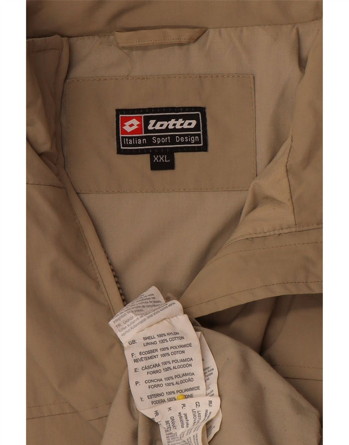 Lotto Mens Bomber Jacket UK 44 2XL Beige Nylon