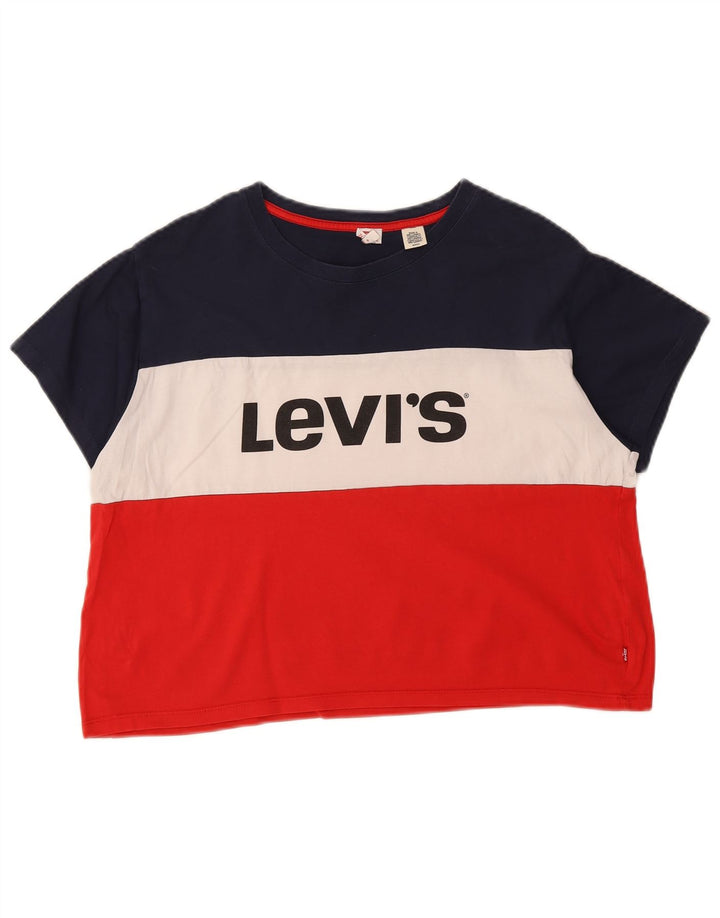 LEVI'S Womens Crop Graphic T-Shirt Top UK 10 Small Multicoloured