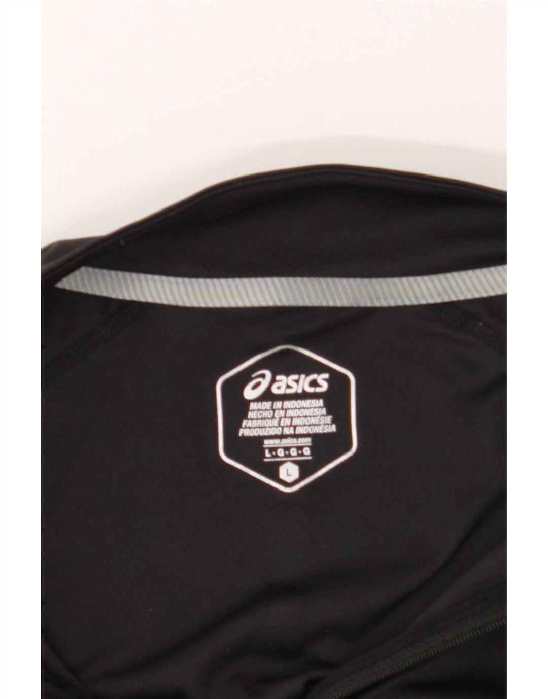 Haut de survêtement à col zippé graphique pour hommes Asics Large Noir