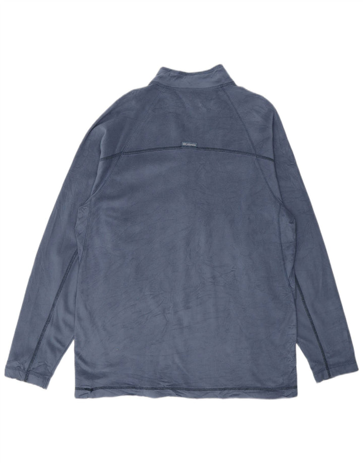 Columbia Herren-Fleecepullover mit Reißverschluss am Hals, mittelblaues Polyester