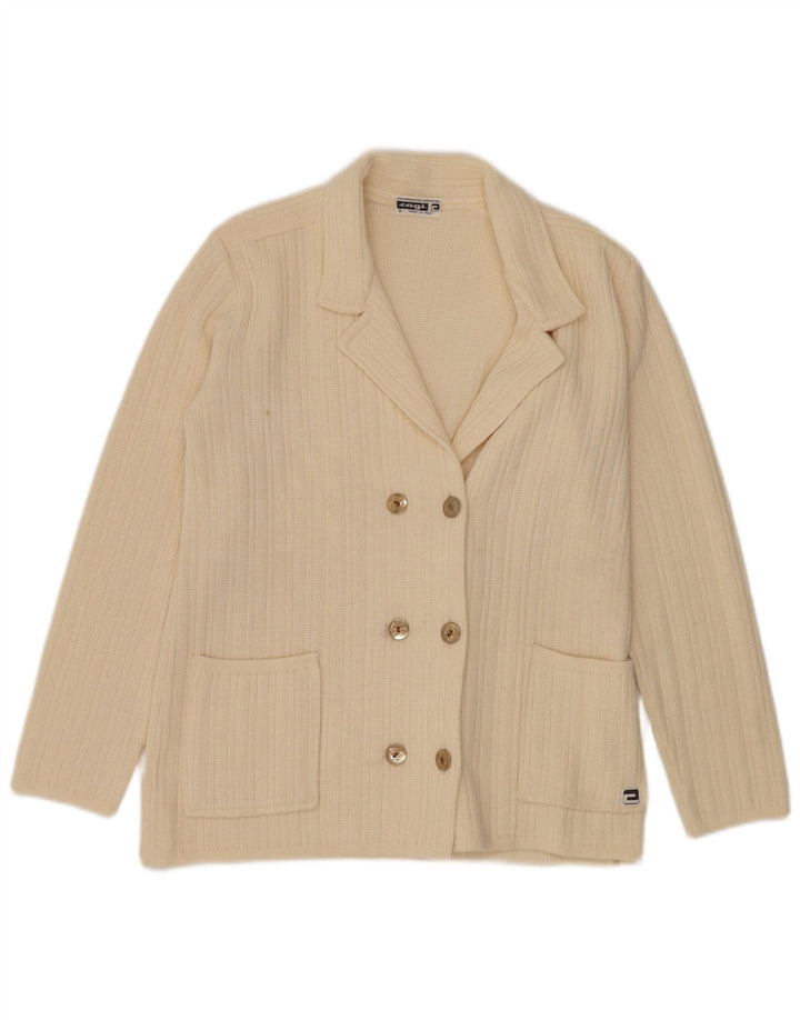 CAGI Dame Oversized dobbeltradet cardigan sweater IT 34 2XS Off White