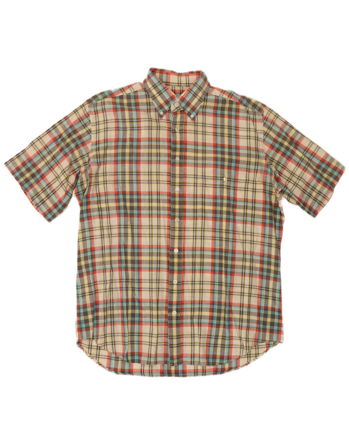 Pal Zileri Mens Short Sleeve Shirt Size 42 Large Multicoloured Plaid