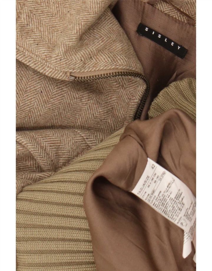 Sisley Womens Bomber Jacket IT 42 Medium Beige Sildebensuld