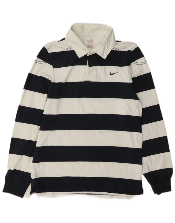 Nike Langærmet Rugby Polo Shirt UK 34/36 Lille sort Stribet