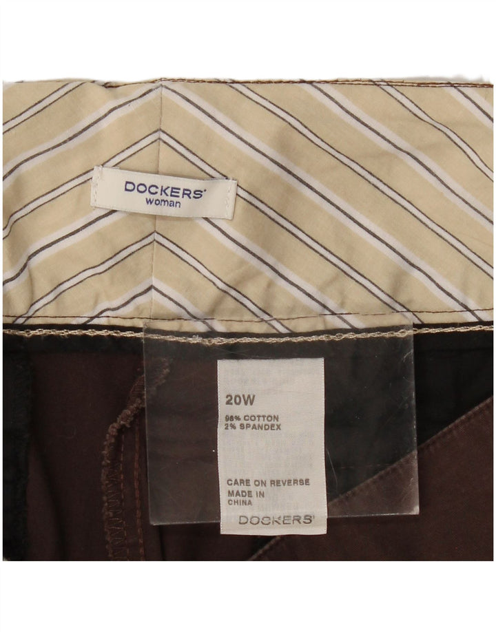 Bermuda feminina DOCKERS US 20 3XL W40 algodão marrom