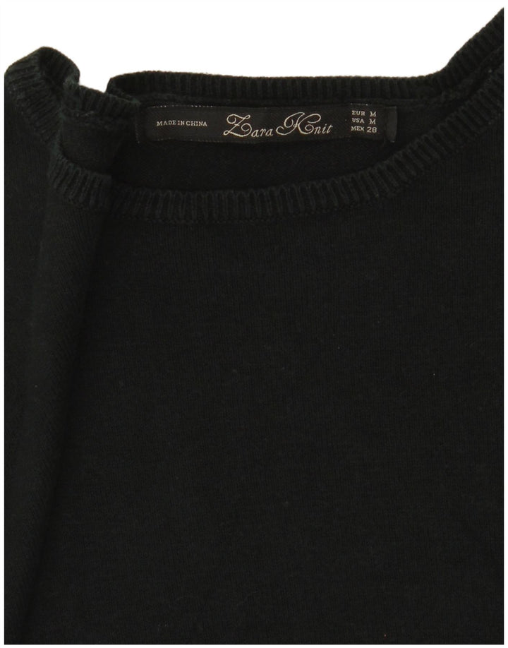 Zara Womens Oversized Boat Neck Jumper Sweater UK 14 Medium Black