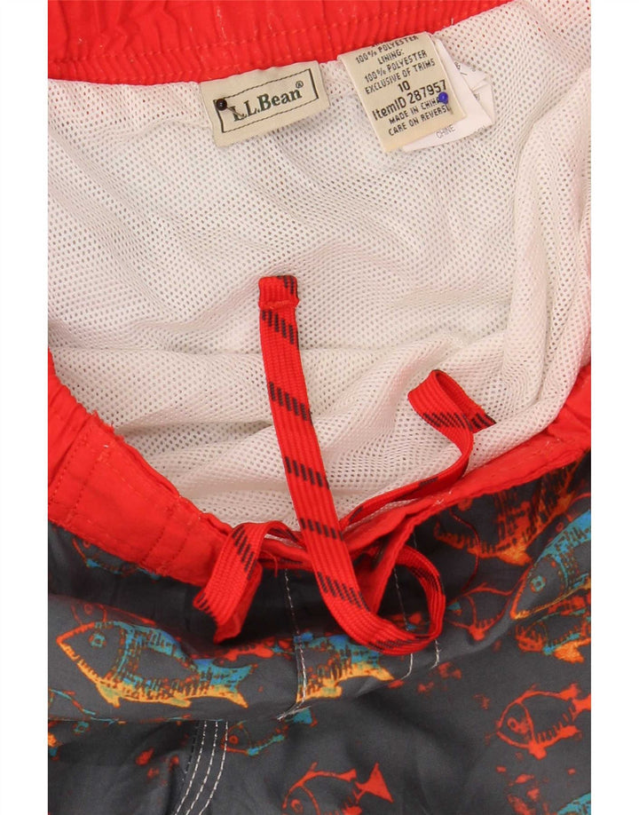 L.L.Bean Boys Graphic Swimming Shorts 9-10 Years  Grey Polyester