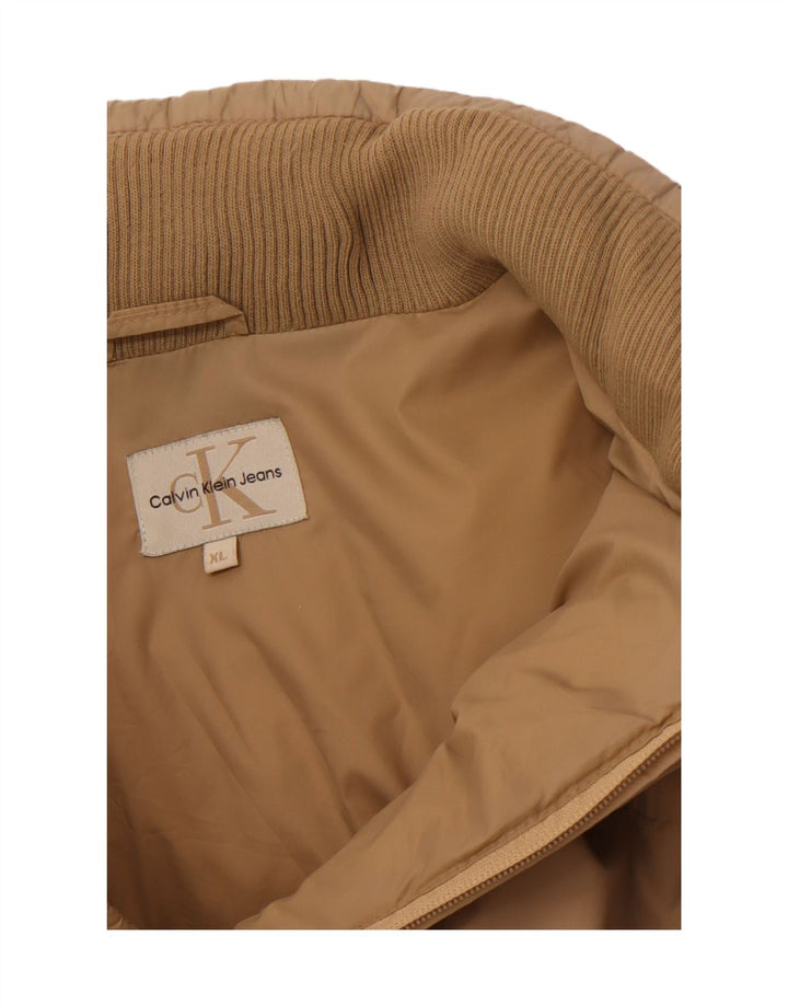 CALVIN KLEIN JEANS Mens Padded Jacket UK 42 XL Beige