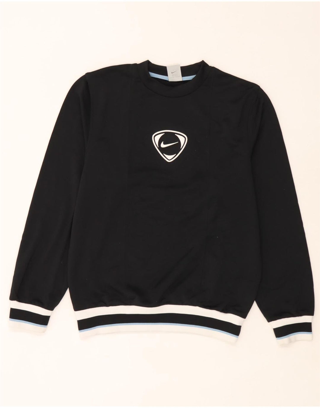 Nike Mens Sweatshirt Jumper UK 36/38 Small Black Colourblock Polyester