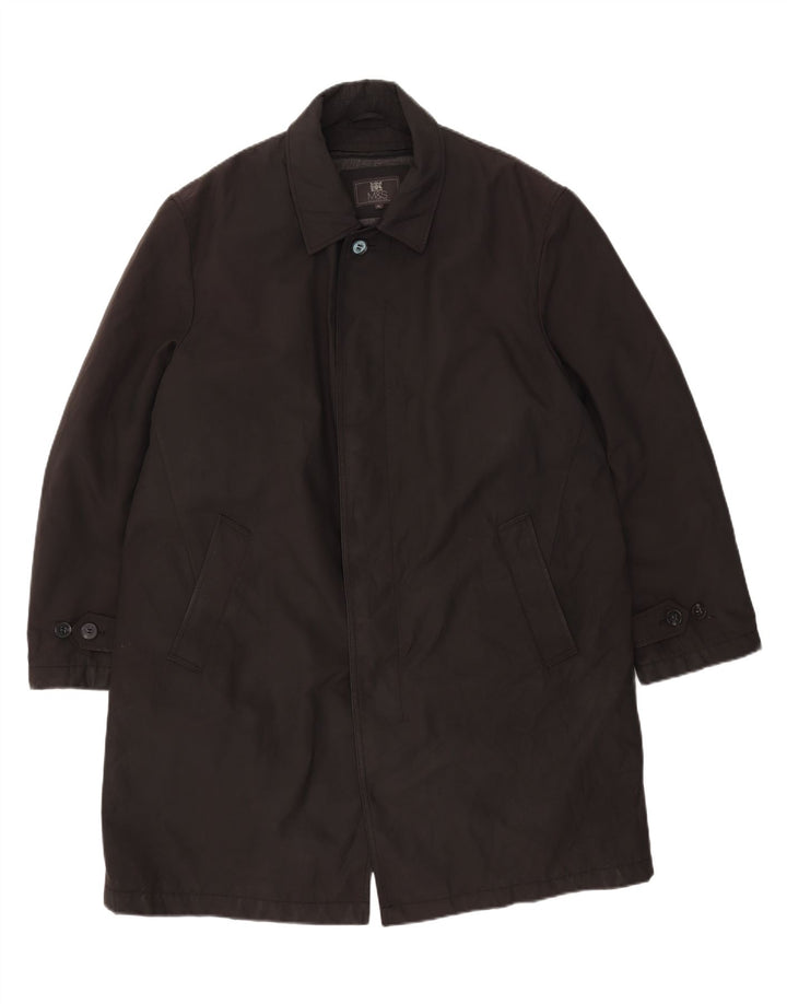 Marks & Spencer Mens Overcoat UK 42 XL Black Polyester