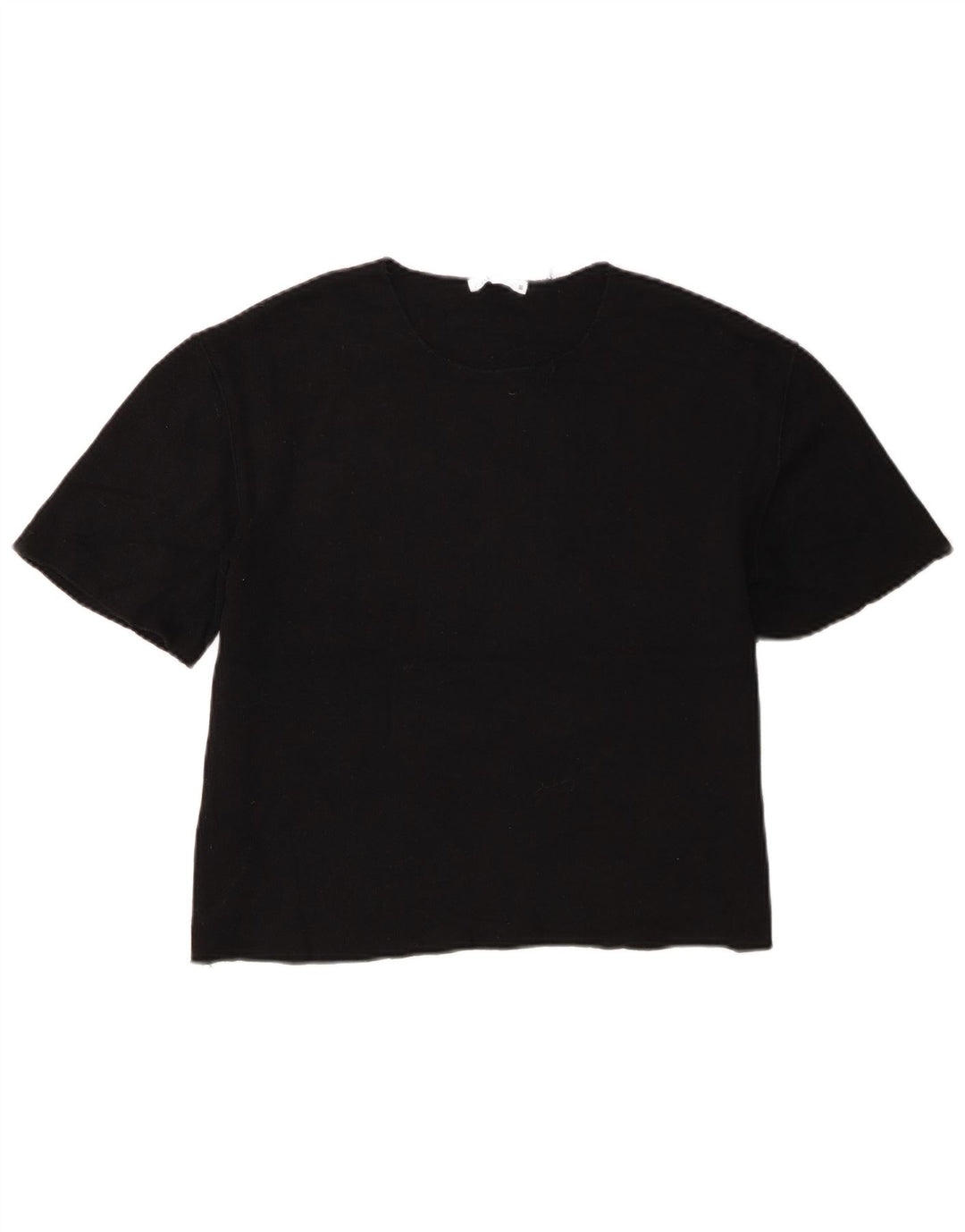 Zara Womens Crop Oversized T-Shirt Top UK 10 Small Black Polyester