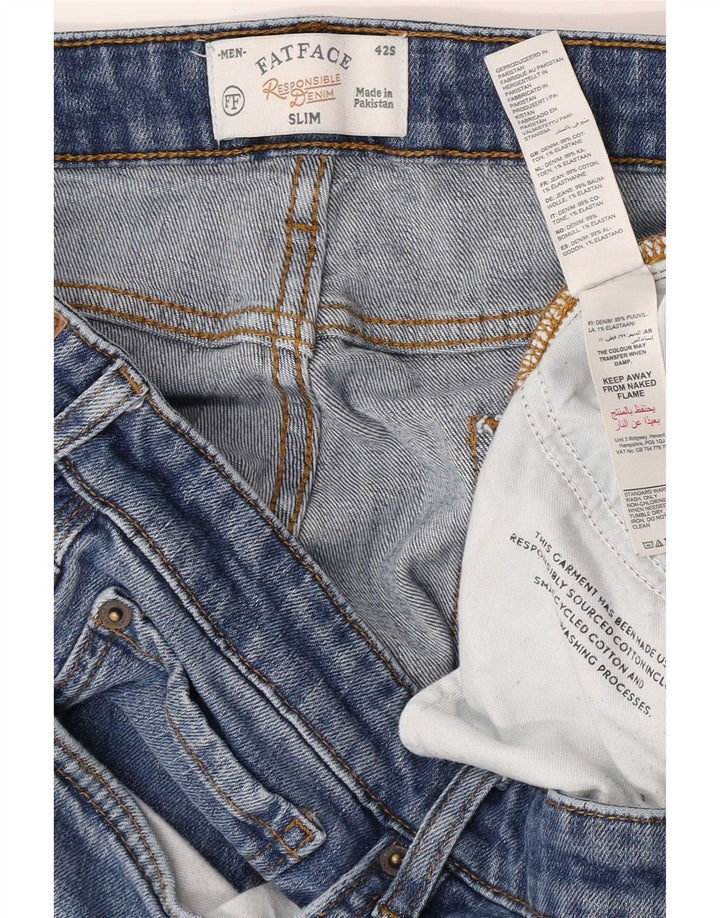 Fat Face Mens Slim Jeans W42 L28 Blue Cotton
