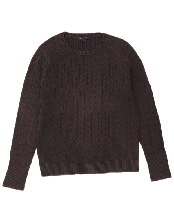 Lands End Pull col bateau pour femme UK 10 Petit coton bleu marine