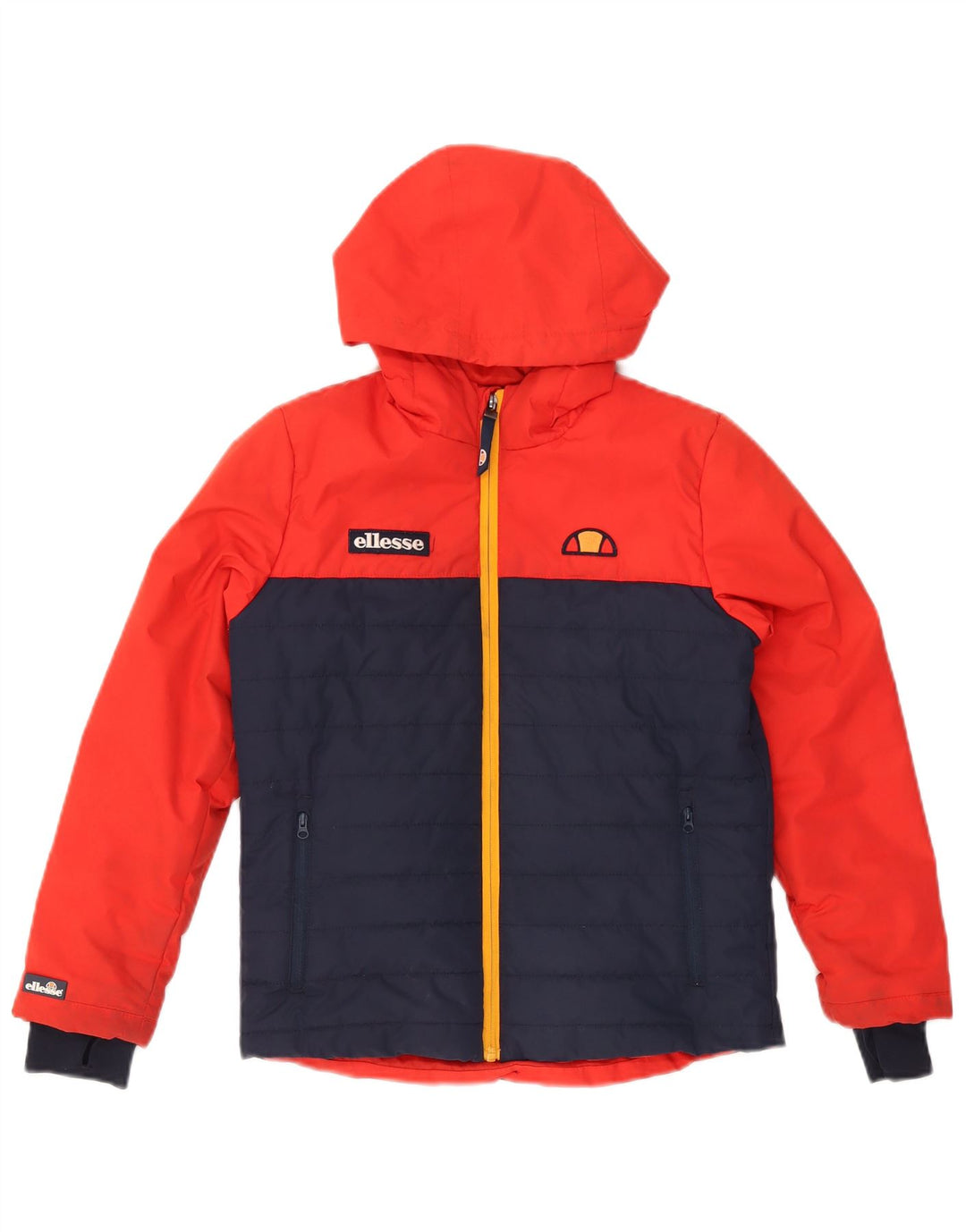 Ellesse Boys Polstret Hættejakke 10-11 År Rød Colourblock Polyester