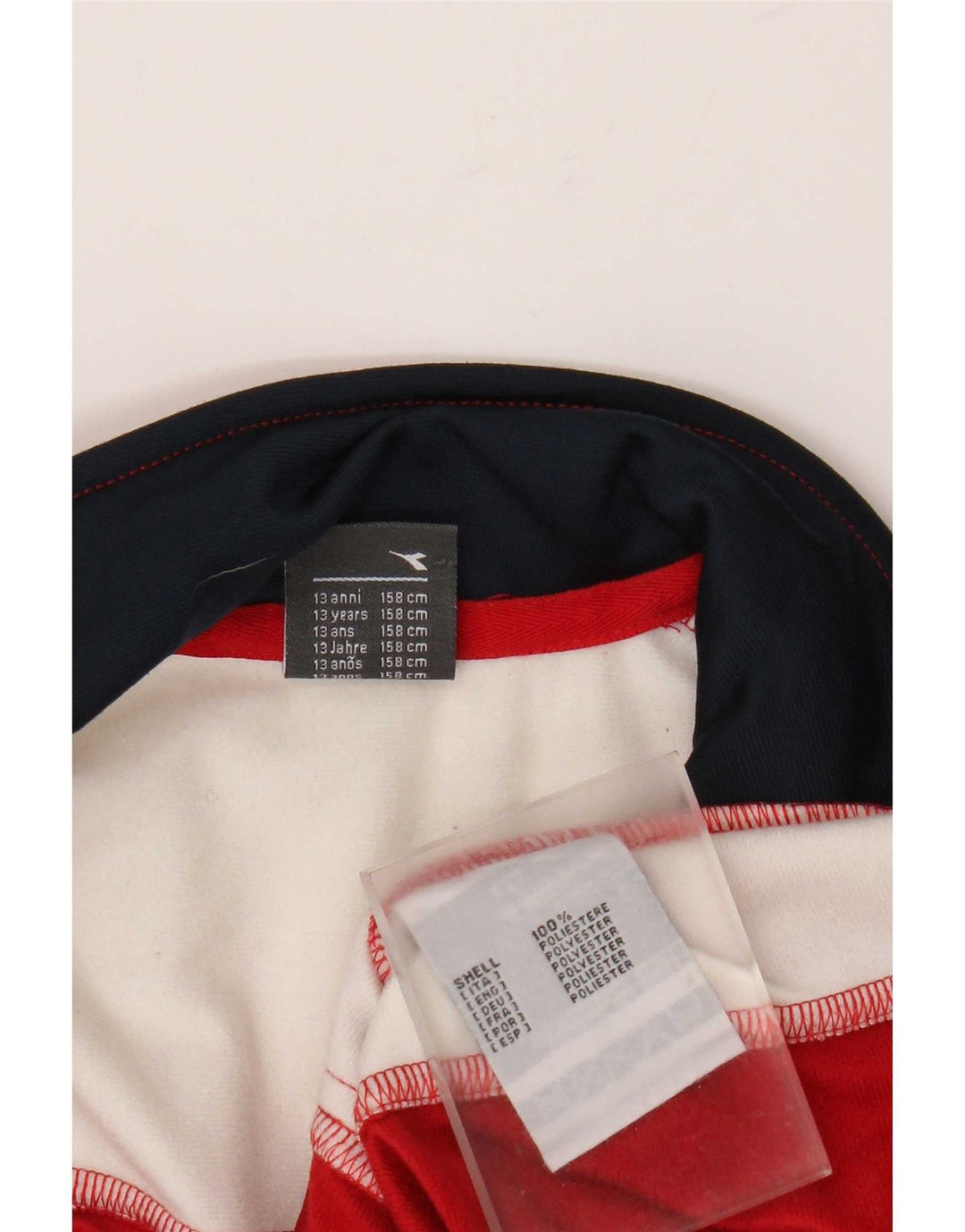 Спортивный костюм Diadora для мальчиков, верхняя куртка 12–13 лет, красный полиэстер с цветными блоками