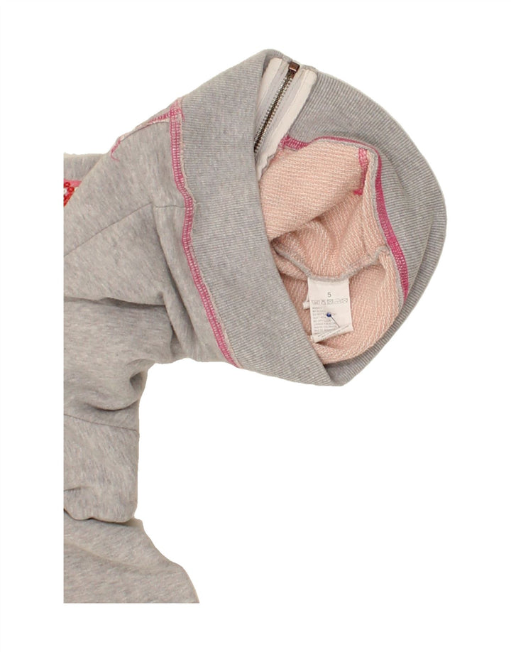 LEVI'S Girls Graphic Zip Hoodie Sweater 4-5 Years Grey Cotton Vintage Levi's and Second-Hand Levi's from Messina Hembry 