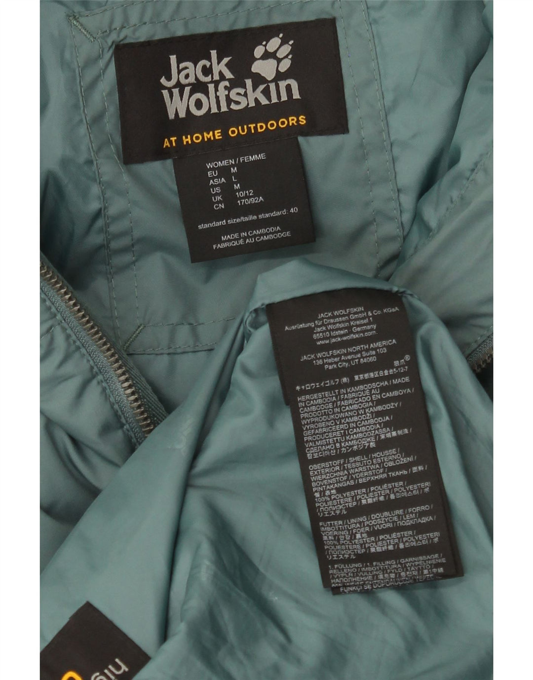 Jack Wolfskin Dame Hætte Oversized Polstret Frakke UK 10/12 Medium Green