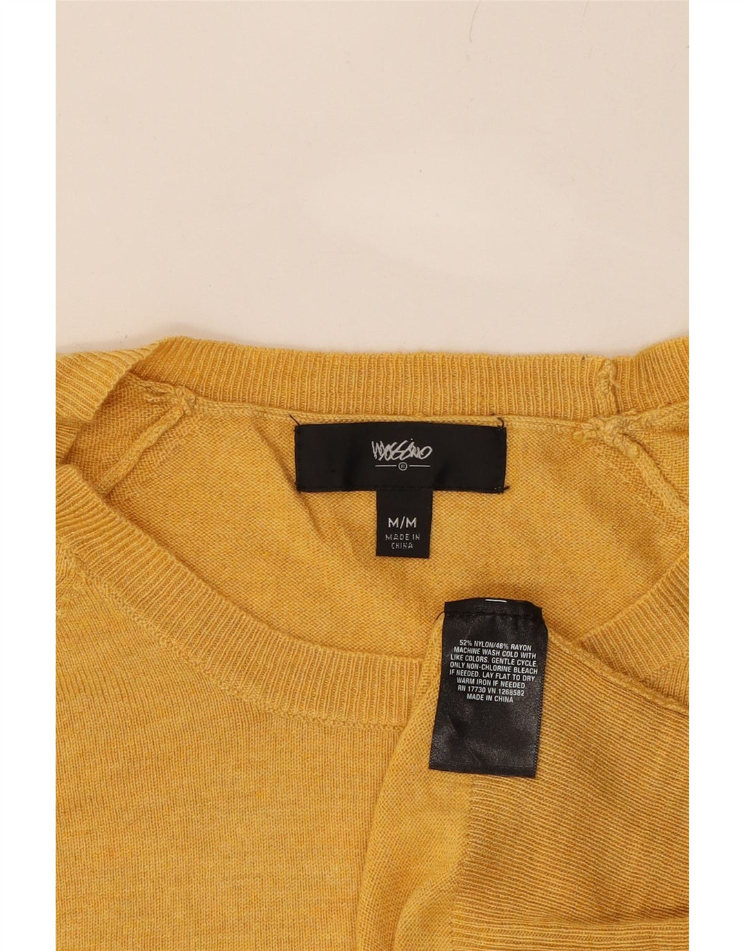MOSSIMO Womens Boat Neck Jumper Sweater UK 12 Medium Yellow Nylon Vintage Mossimo and Second-Hand Mossimo from Messina Hembry 
