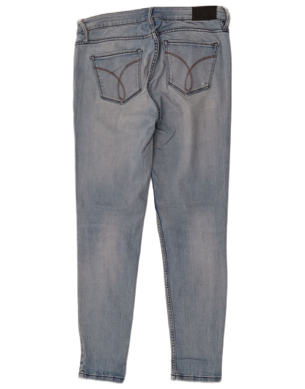 Женские потертые джинсы скинни Calvin Klein W30 L30, синий хлопок